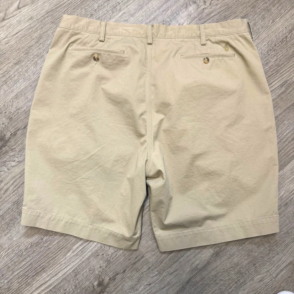 Polo Ralph Lauren Mens 40 Tan Khaki Stretch Classic Fit Chino Shorts 9 Inseam